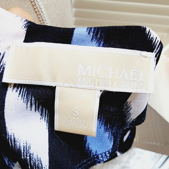 MICHAEL KORS NAVY GEOMETRIC ZIP BACK SMALL DRESS - Picture 6 of 7